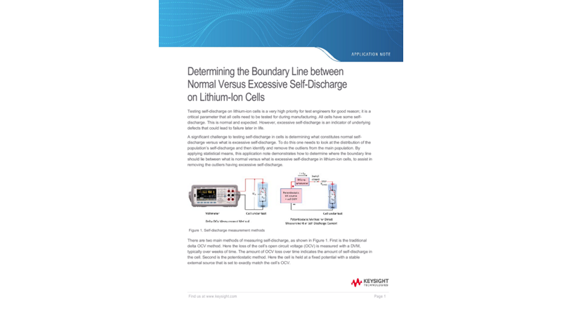 Determining the Boundary Line between Normal Versus Excessive Self-Discharge on Lithium-Ion Cells